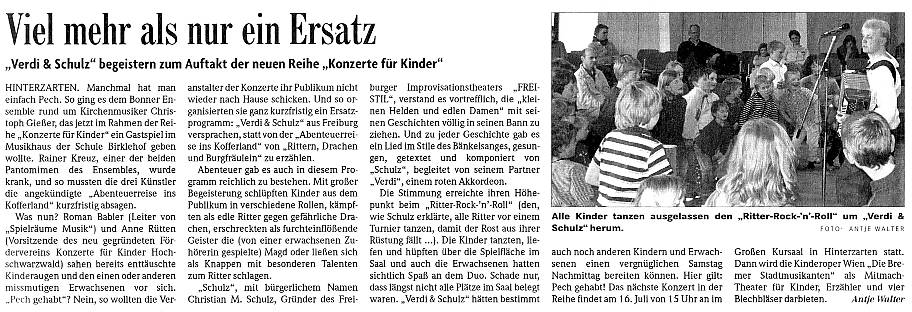 Verdi & Schulz: Presse Ritter, Drachen, Burgfräulein